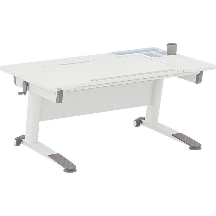 PAIDI Kinderschreibtisch JARO in Weiß, mitwachsend & ergonomisch (B/H/T ca. 120/53-74/75 cm), höhenverstellbarer Schülerschreibtisch, Platte bis 20° neigbar