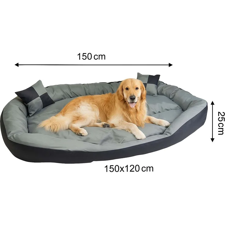 Hossis Wholesale Big Tier Sofa Hundebett XL 150x120x25cm | Kuschelig & waschbar | Großes Hundesofa mit Wendekissen & 2 Zierkissen | Welpenbett aus 100% Polyester | Geruchsfrei & pflegeleicht – Bild 6