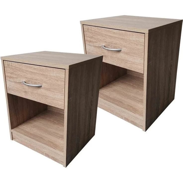 HTI-Living Nachtschrank Nachtschrank 2er Set Nina Sonoma (Set, 2-St, 2 Nachtschränke) Nachttisch Nachtkommode Nachtkonsole – Bild 4