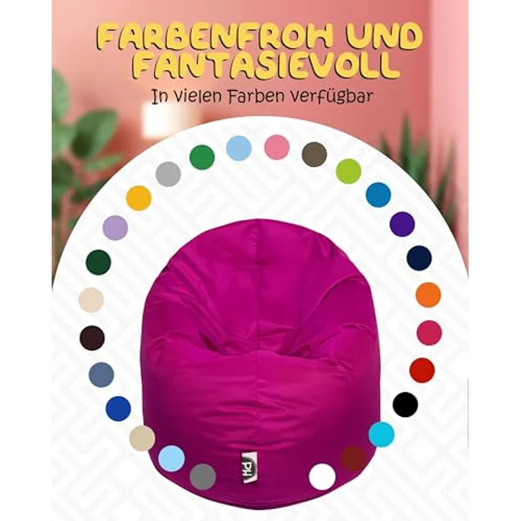 PATCH HOME 2-in-1 Sitzsack Sessel - Gaming Bean Bag mit Reißverschluss - Bereits befüllt, Ergonomisch & Robust für Kinder & Erwachsene - Indoor & Outdoor, Wetterfest (Himbeere, 155cm) – Bild 9