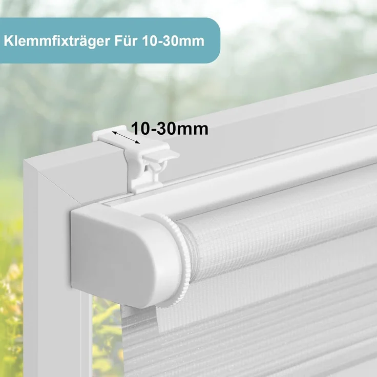 WOLTU Doppelrollo Klemmfix ohne Bohren 70x150 cm Weiß, Duo Rollo Zebrarollo Schnurlos für Fenster & Tür, Seitenzugrollo Fensterrollo ohne Kettenzug lichtdurchlässig & verdunkelnd/Kindersicherung – Bild 3