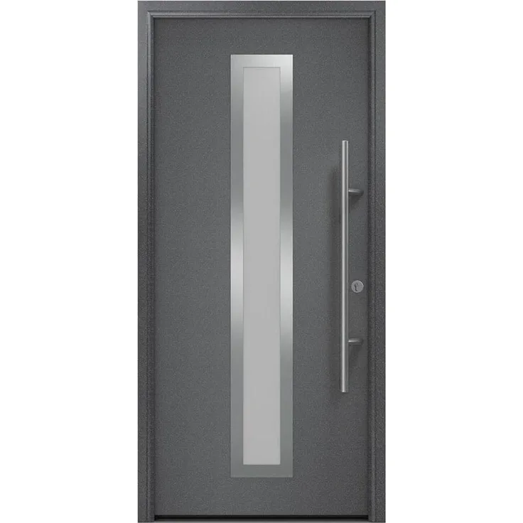 Hörmann Ecostar Haustür "ISOPRO Secur IPS 700S", anthrazit metallic (CH 703), 110 x 210 cm (B x H),DIN Rechts