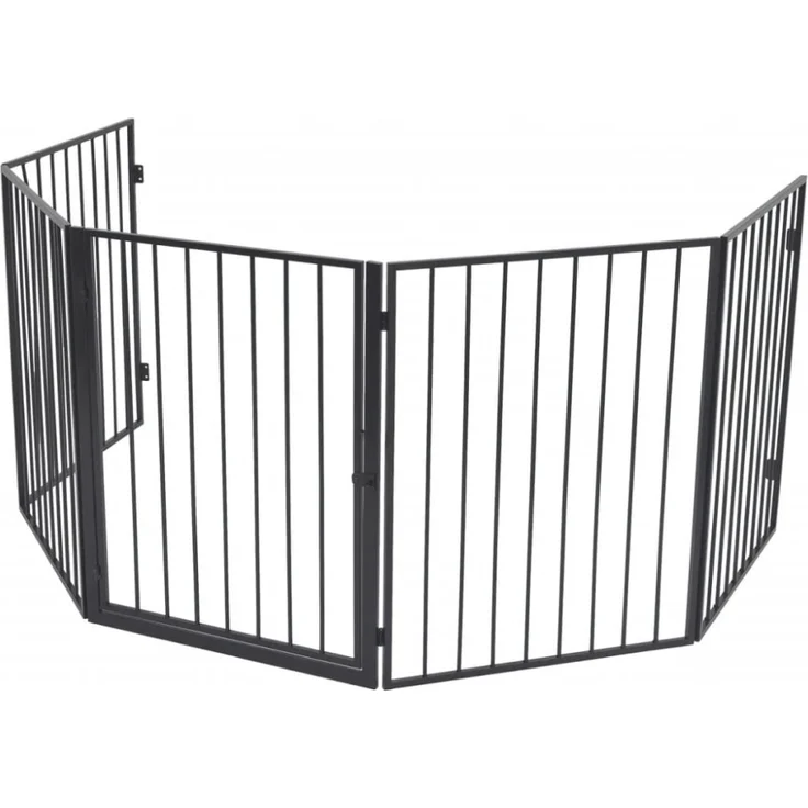 vidaXL Kaminschutzgitter für Tiere Stahl schwarz 242684 – Bild 3