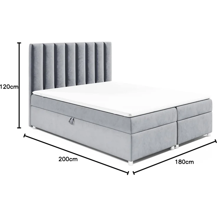 Best for Home Boxspringbett mit Bettkasten Trinity K-10 Bonellfederkern inkl. 7 cm Topper (Bonell-Matratze, gepolstertes Kopfteil, Doppelbett versch. Größen, 140x200 160x200 180x200 200x200 cm), Handwerksqualität, TOP Preis-Leistungs-Verhältnis – Bild 2