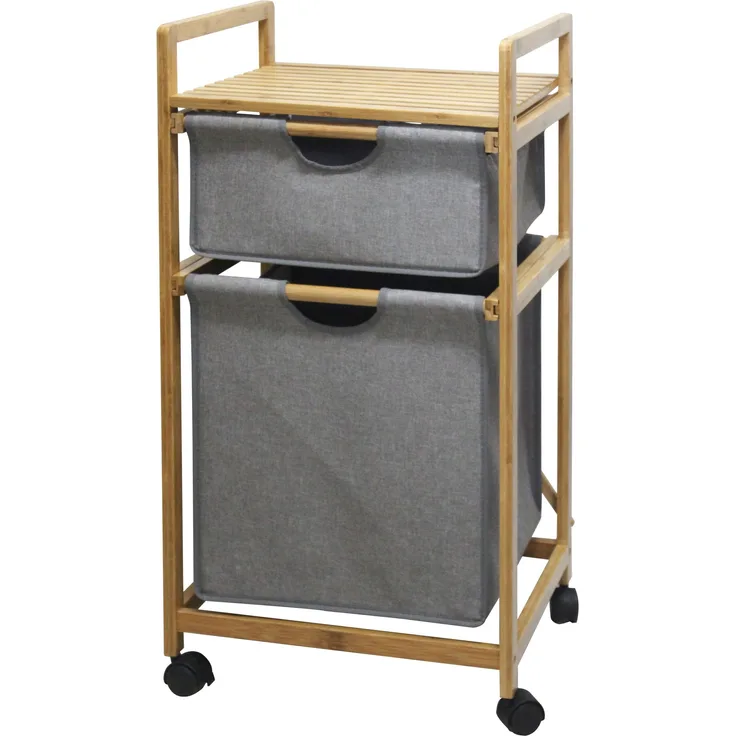 casa NOVA Badregal mit Wäschesammler BHT 44x84x34 cm braun Badezimmer-Regal Duschregal