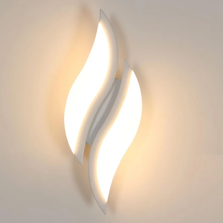 Goeco LED Innenwandleuchte, Acryl Wandleuchte 12W 1350LM, Weiße Spiralleuchte für Schlafzimmer Balkon Flur, Warmweißes Licht 3000K