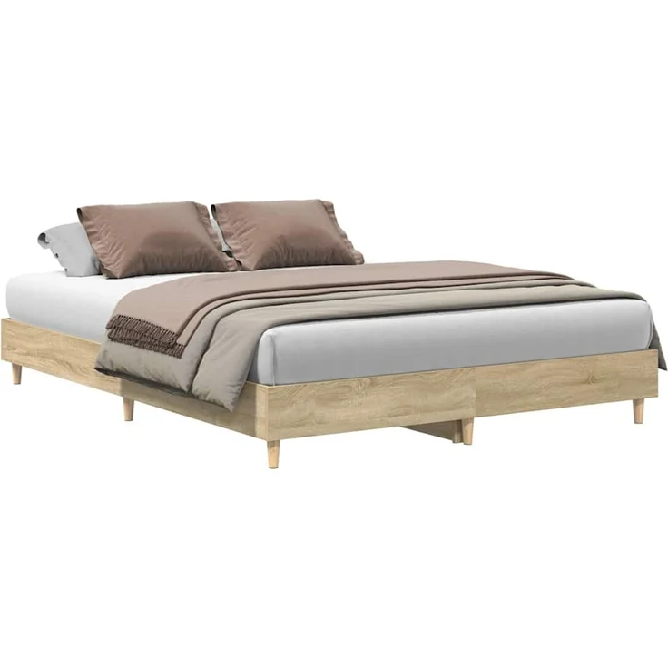 vidaXL Bettrahmen 2 pcs Sonoma 152x203 cm Holzwerkstoff 3402866 – Bild 3