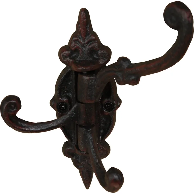 Haken Garderobe Handtuchhaken Wandhaken Landhaus Guss drehbar schwarz-braun