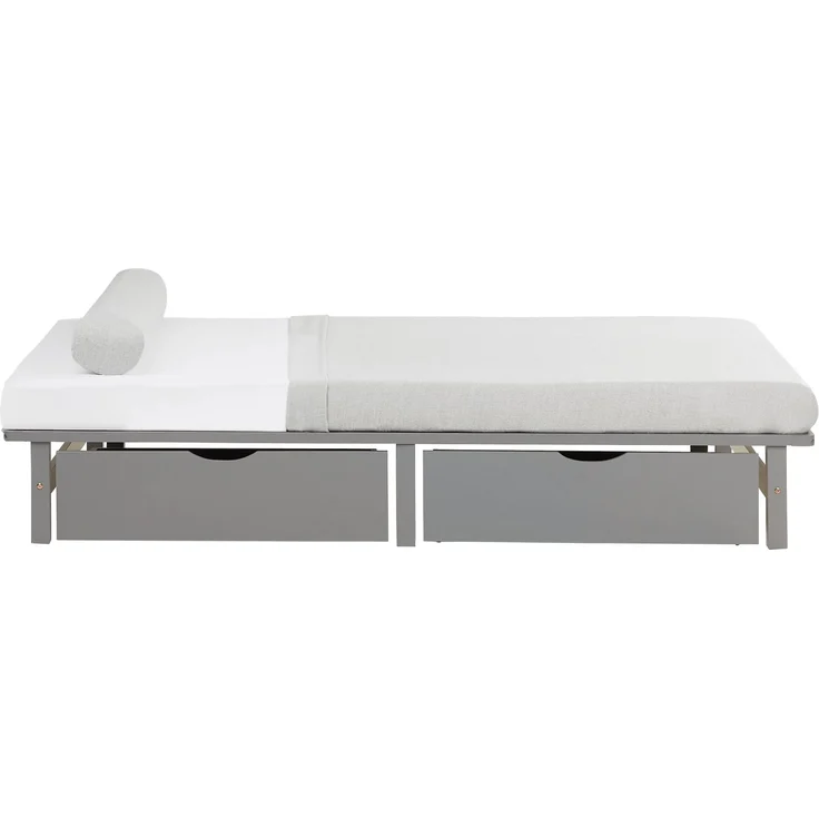 Holzbett 140x200 mit Matratze Bettkasten 2er Set Holzbettrahmen Grau Palettenbett Doppelbett Bett Massiv Holz – Bild 5