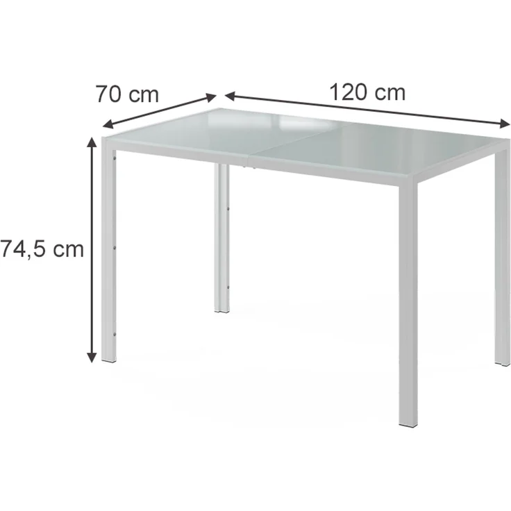 Esstisch Grand Weiß/Weiß 120 x 70 cm Vicco – Bild 2