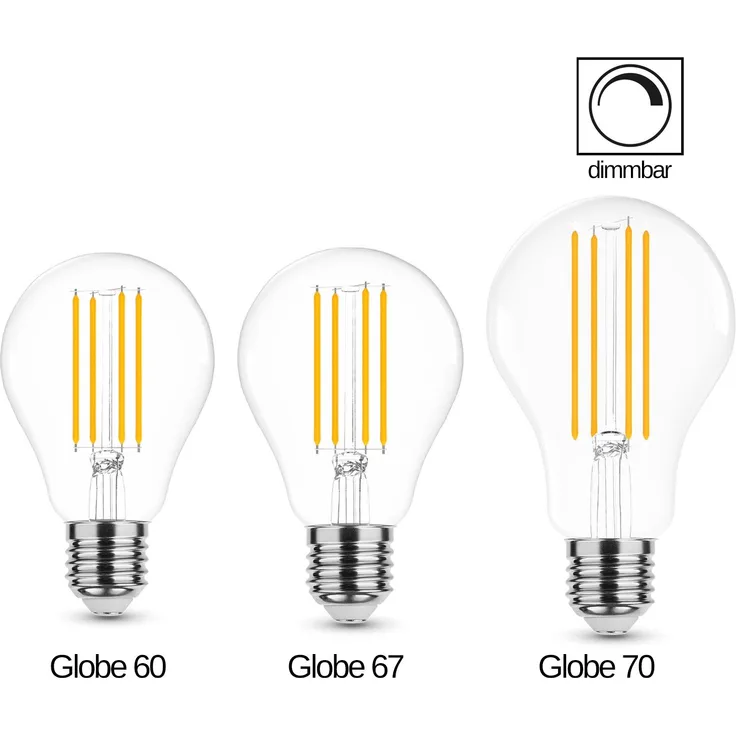 Dimmbare 8 Watt E27 Filament LED Leuchtmittel Birnen A60 E27 Warmweiß 2700K