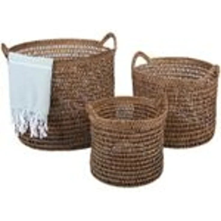 Rattan Korb Eda Braun mit Henkel L – Bild 9