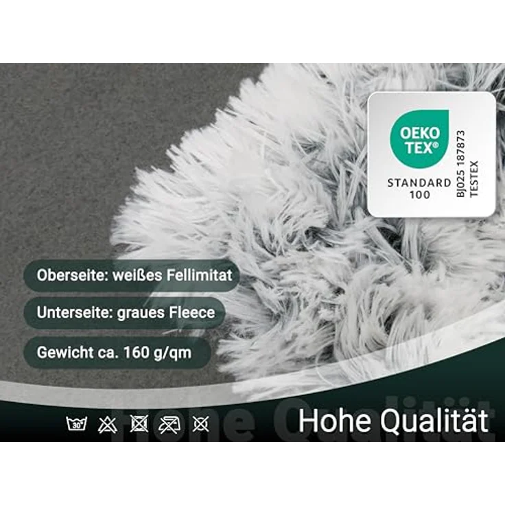 Zollner Kuscheldecke, Grau, 150x200 cm, mit Felloptik, Oeko-Tex® Standard 100, waschbar bis 30°C – Bild 5