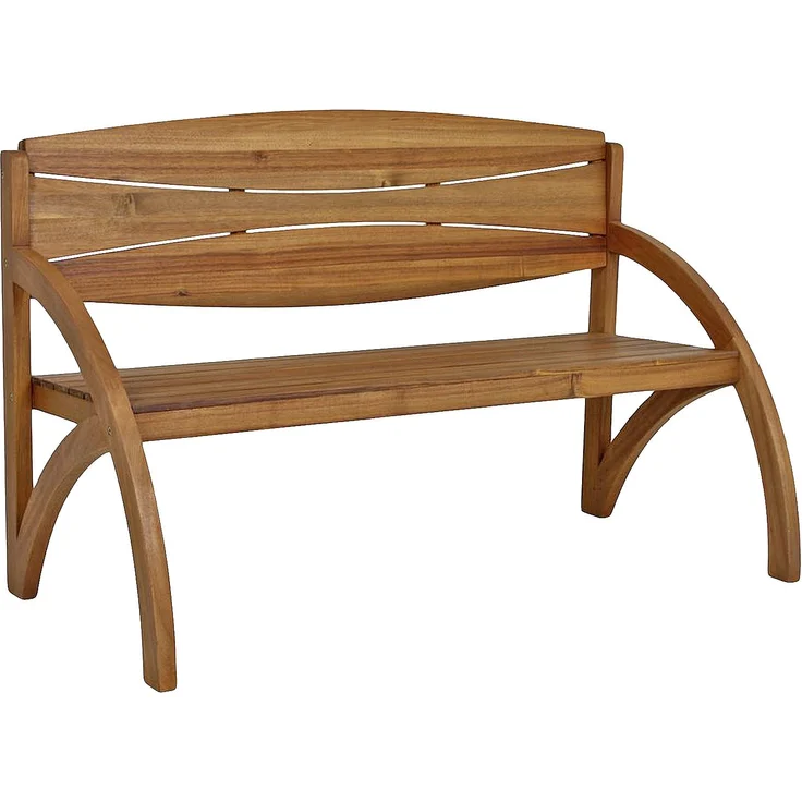 Gartenbank HAVANA - 140cm Breit, Akazie, Natur | Terrassenbank Wetterfest Sitzbank Outdoor Bank – Bild 1