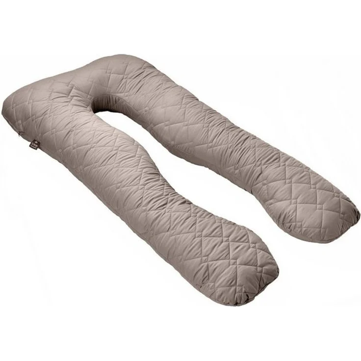 SEI Design Seitenschläferkissen Bodypillow - Körperkissen taupe, Seitenschläferkissen mit Bezug, 1-tlg, Schwangerschaftskissen gesteppt, 2x Reißverschluss – Bild 4
