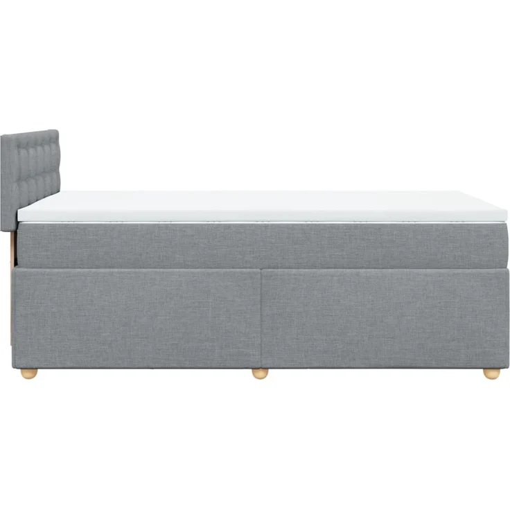 vidaXL Boxspringbett mit Matratze Hellgrau 90x200 cm Stoff 3288877 – Bild 7