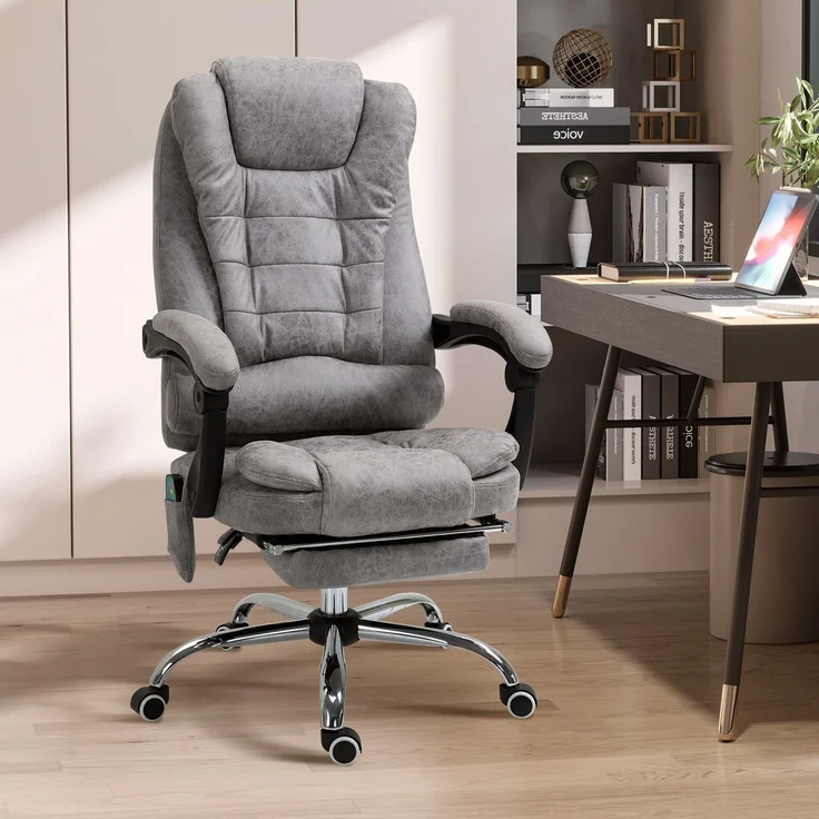 MELAYR, Bürostuhl mit Massagefunktion, 65 x 70 x 119 cm, Grau – Bild 4