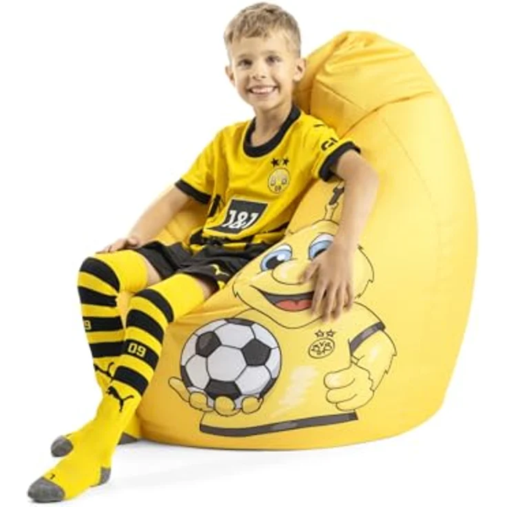 Sitting Point Sitzsack BeanBag BVB VIP, 220 l, gelb, mit waschbarem Bezug und praktischer Seitentasche – Bild 4