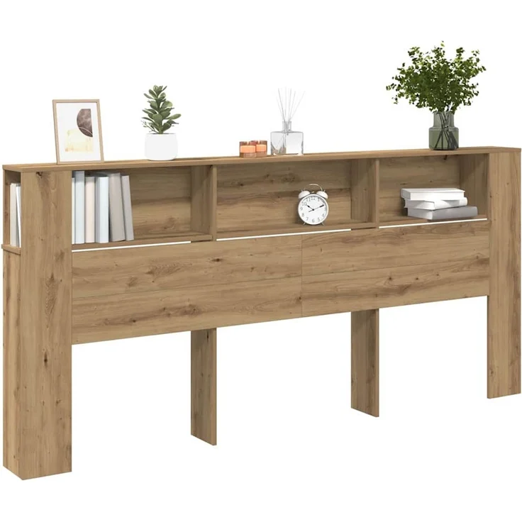 vidaXL Kopfteil Schrank Artisan-Eiche Holzwerkstoff 102,5 x 220 x 18,5 cm Braun – Bild 3