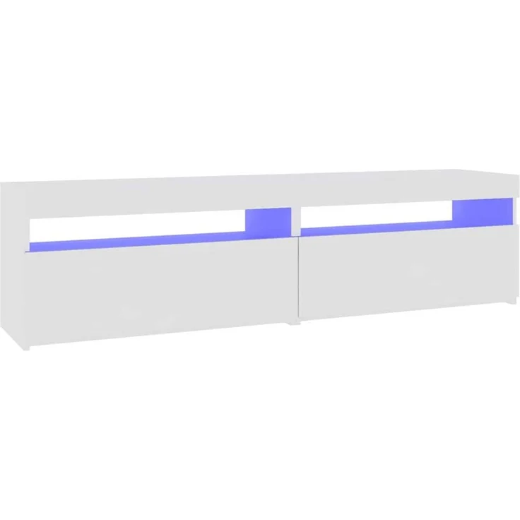 2 pcs TV-Schrank, Lowboard mit LED-Leuchten Weiß 75x35x40 cm – Bild 6