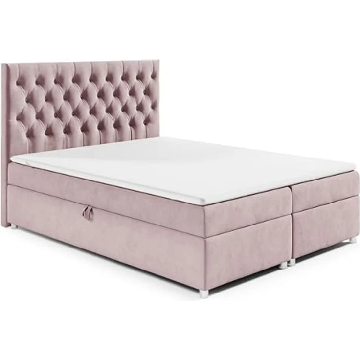 Best For Home Boxbett Trinity K-14, Rosa, 200x200 cm, Boxspringbett mit Bettkasten und 18 cm Matratzenhöhe – Bild 1