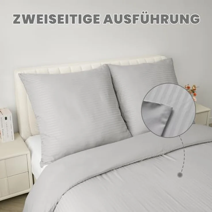 Good Nite Bettwäsche Gestrecktes Mikrofaser-Bettwäsche-Set mit Reißverschluss, Mikrofaser (Polyester), 3 teilig, Hochwertige Mikrofaser, gebürstet, Umschlagstil – Bild 3