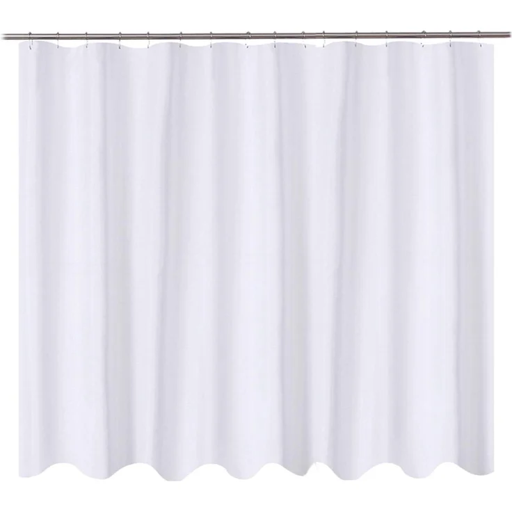 N&Y Home - Textil Duschvorhang 244x183 cm Oversize Hotelqualität Waschbar Wasserabweisend mit Ösen Weiß