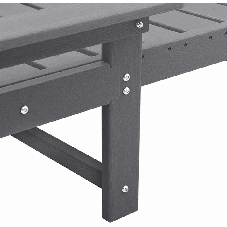 Sonnenliege, Gartenliege Hellgrau 195,5 x 53 x 98,5 cm HDPE – Bild 7