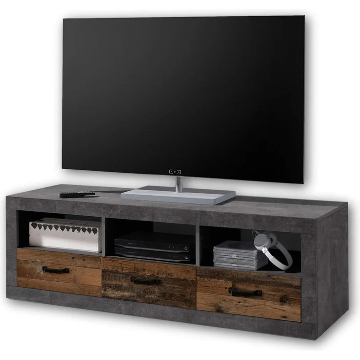 Lowboard 'INDIANA', Betonoxid-Old Wood
