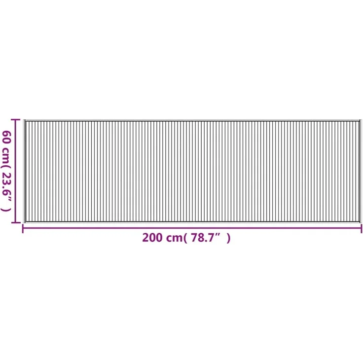 vidaXL Teppich Rechteckig Braun 60x200 cm Bambus 376836 – Bild 7