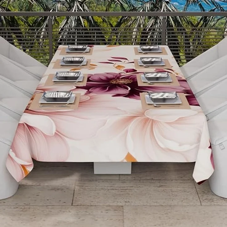 PETTI Artigiani Italiani - Sofaüberwurf aus Mikrofaser, 220x270 cm, Blumenmuster Dalian, Mehrzweck-Überwurf für Sofas, Tagesdecke und Tischdecken, waschbar, – Bild 6