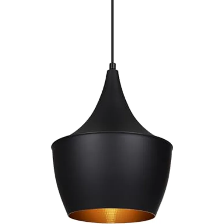 LEDKIA LIGHTING Mercury Hängeleuchte, Vintage Design, Aluminium, E27 Fassung, verstellbares Kabel, Ø200 mm, schwarz