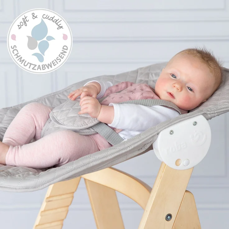roba Treppenhochstuhl 'Born Up' - Set 2 in 1 - 'roba Style' grau - mit Liegefunktion - ab Geburt - Natur – Bild 10