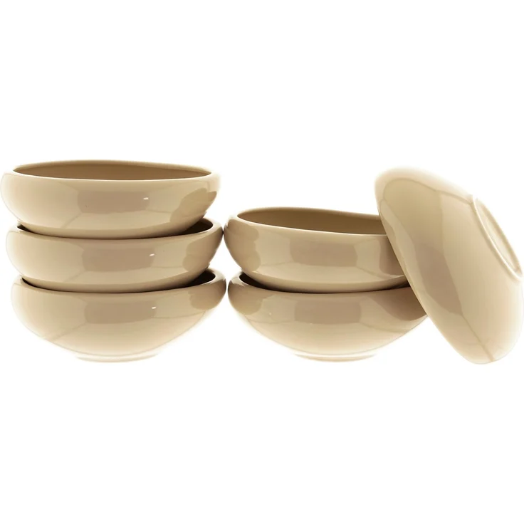 Wave Biscuit 6er-Set Suppenschalen aus hochwertigem Porzellan - 15 x 5,5 cm – Bild 1