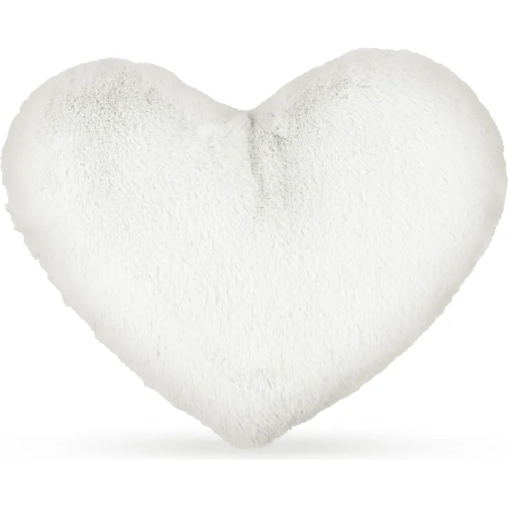 Herzkissen, Herz Kissen Dekokissen, Zierkissen, Plüsch Flauschige Sofakissen, Kuschelkissen für Kinderzimmer Sofa Schlafzimmer Schmusekissen Offwhite