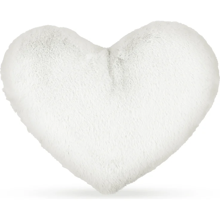 Herzkissen, Herz Kissen Dekokissen, Zierkissen, Plüsch Flauschige Sofakissen, Kuschelkissen für Kinderzimmer Sofa Schlafzimmer Schmusekissen Offwhite – Bild 1