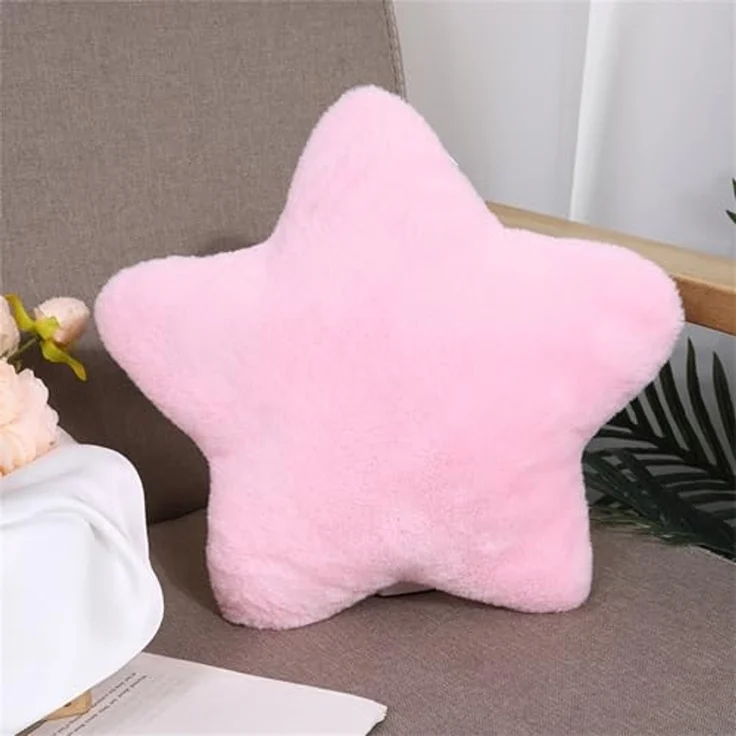 Kuschelkissen Kinder Sternkissen, Weiche Flauschige Sternform Zierkissen Sofakissen für kuschelecke Kinderzimmer Schlafzimmer Deko (Rosa,28 cm) – Bild 1