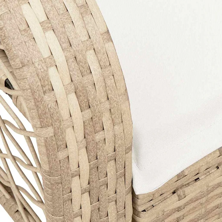 vidaXL Garten-Schaukelstuhl mit Kissen Beige Poly Rattan 4104197 – Bild 7