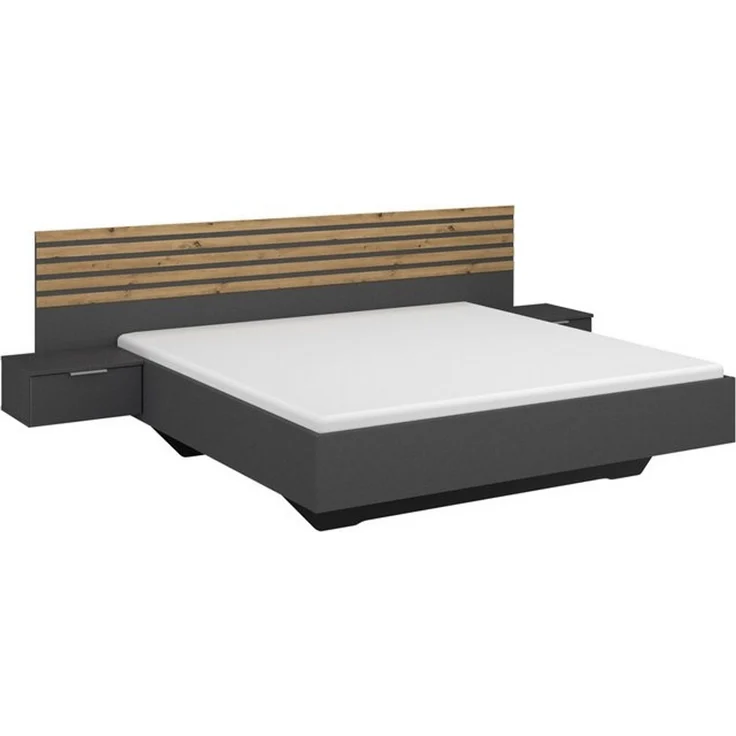 rauch Bettanlage Doppelbett Futonbett LAMELLA in schwebender Optik, (Bett 160x200 oder 180x200 cm), mit eleganter Lamellenabsetzung und 2 Hängenachttische MADE IN GERMANY – Bild 4