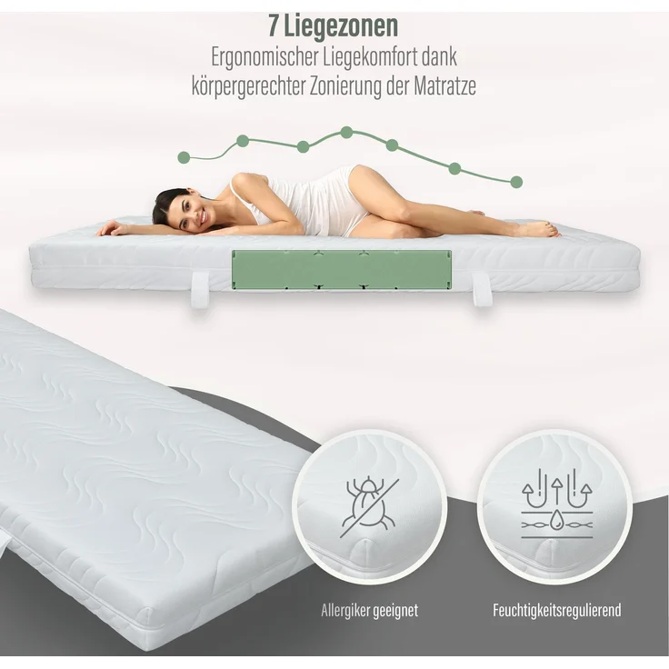 Kaltschaummatratze BeCo Marissa, 18 cm Komforthöhe, Made in Germany Größe 100 x 200 cm Härtegrad H3 (80 kg - 120 kg) – Bild 4