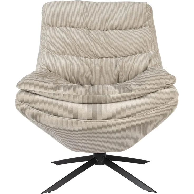 DutchBone Drehbarer Lounge Sessel VINCE Cordstoff Beige 69x81x82 cm – Bild 5