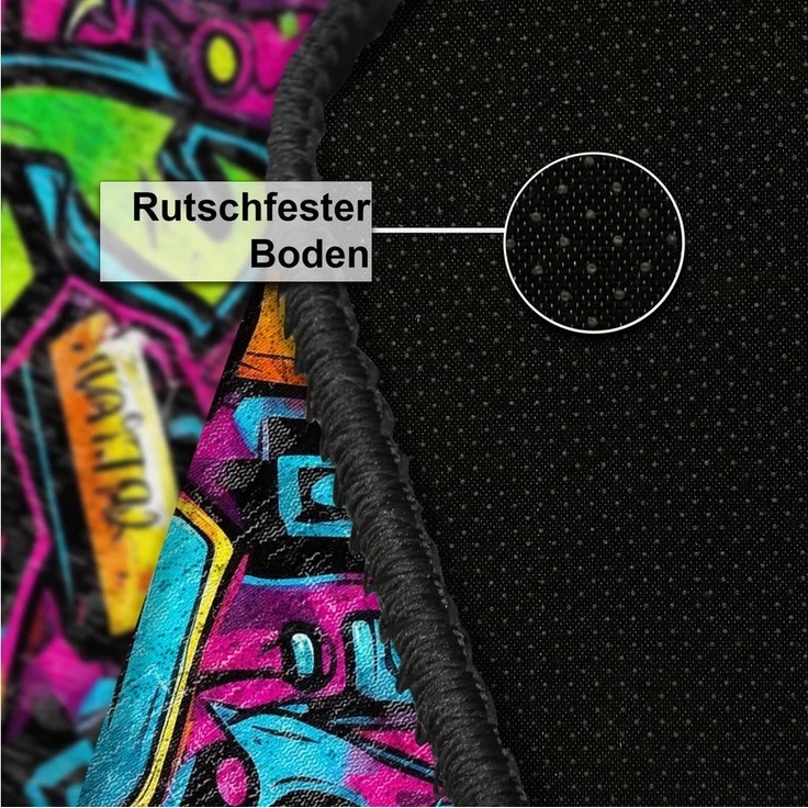 Bamyum Teppich Funny Teppich mit Chenille Druck, Waschbarer Antibakteriell Teppich, Einzelstück – Bild 3
