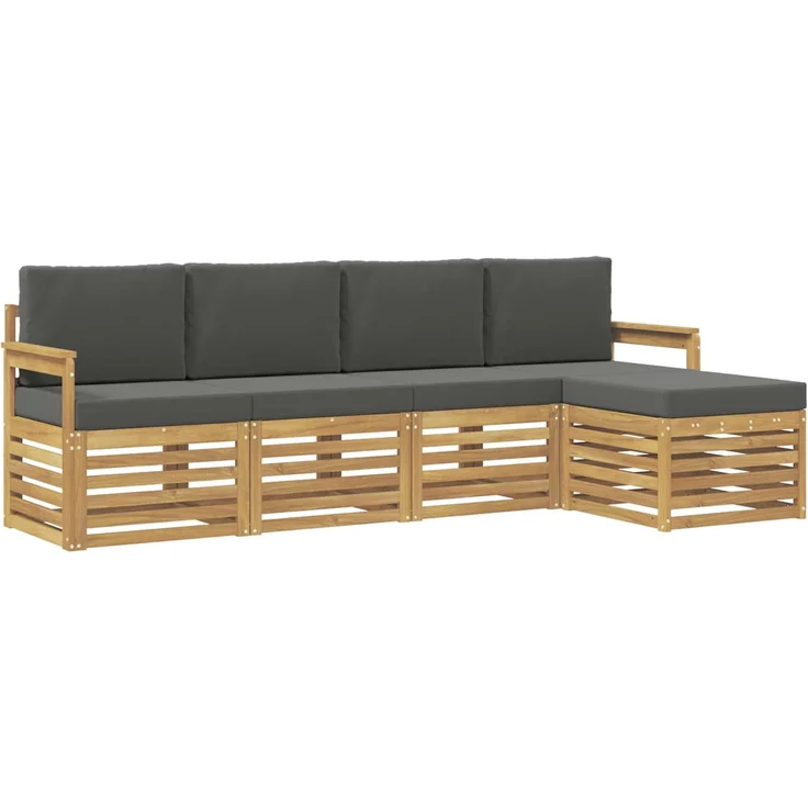vidaXL Outdoor-Sofagarnitur 5 stk. 5-Sitzer Weiß und Anthrazit 3391662 – Bild 2