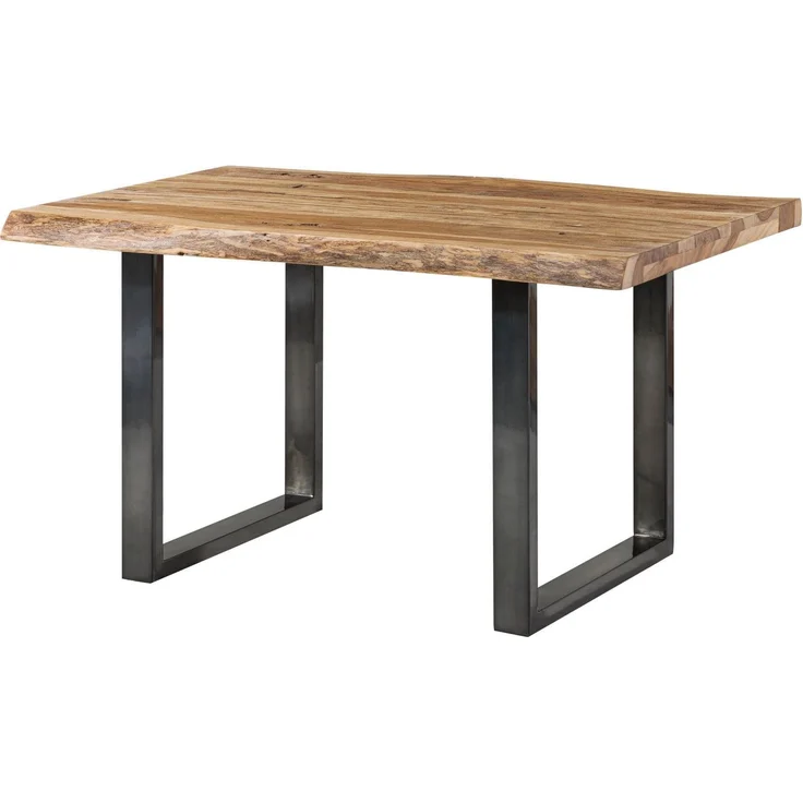 Baumtisch Sheesham 140x90x77 natur sandgestrahlt / U-Beine anthrazit glänzend FREEFORM 5 – Bild 10