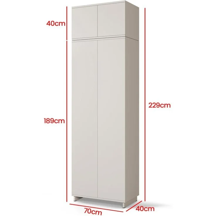 Eckschrank Napoli Version 10, Kleiderschrank mit Spiegel, Cashmere, 189 x 140 x 140 cm – Bild 3
