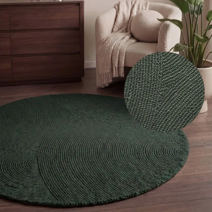 HANSE Home Wollteppich Calmio, auch als Läufer und in rund, rechteckig, Höhe: 18 mm, Handgetuftet, Wolle, Natur, Wohnzimmer, Schlafzimmer, Skandi, Hygge