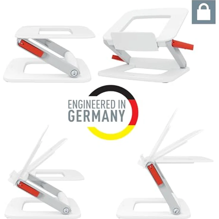 Leitz Ergo Set Active Stehhocker mit Dual Density Foam Komfortsitz + Multi-Winkel-Laptopständer, Hocker höhenverstellbar von 57 bis 82 cm, Für bis zu 110 kg, 65450085 + 64240001 – Bild 12