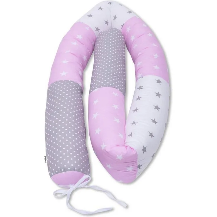Amilian Nestchenschlange Bettschlange 210cm - Seitenschläferkissen - Nestschlangen, (Nestchenschlange für Kinderbett, Nestchen, Bettumrandung als Kopfschutz, Kantenschutz für Ihr Babybett), Nestchen - Bettumrandung als Kopfschutz - Kantenschutz für Bab...