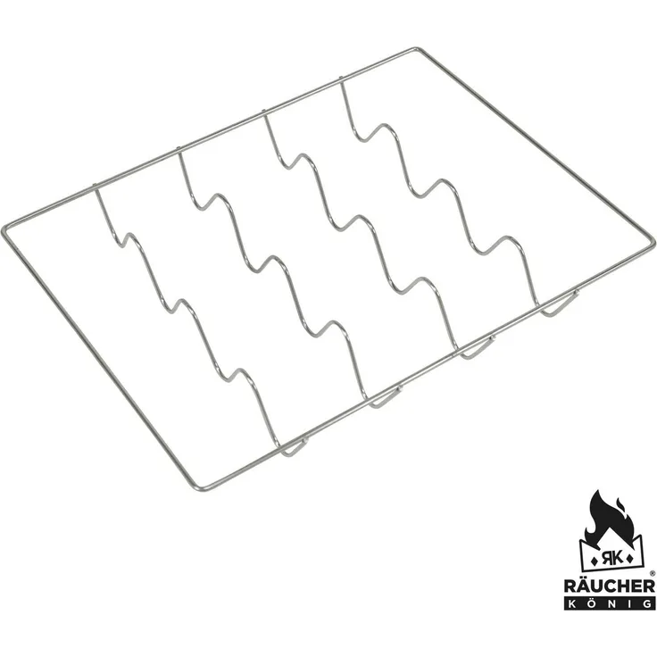 Räucher König Metall RK Räucher König Fischgrillrost Edelstahl, 340 x 250 mm Silber 34 x 25 cm