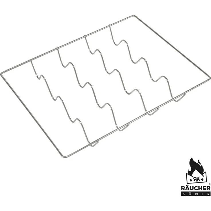 Räucher König Metall RK Räucher König Fischgrillrost Edelstahl, 340 x 250 mm Silber 34 x 25 cm – Bild 1